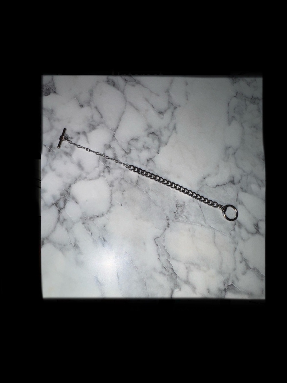 Sterling-Look Toggle Link Bracelet in Shiny Silver